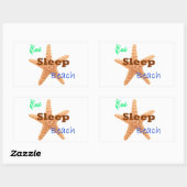 Rectangulaire Eat Sleep Beach - Sticker Rectangle (Feuille)