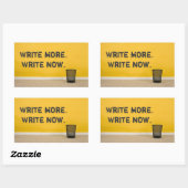 Rectangulaire "Écris Plus. Écrivez maintenant." Sticker rectangu (Feuille)
