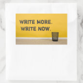 Rectangulaire "Écris Plus. Écrivez maintenant." Sticker rectangu (Sac)