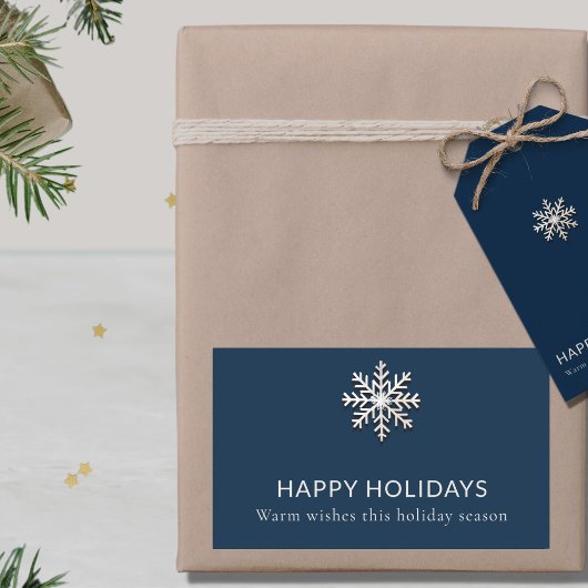 Rectangulaire Élégant Sticker de Fête Snowflake