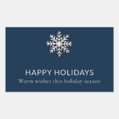 Rectangulaire Élégant Sticker de Fête Snowflake (Devant)