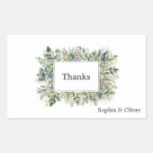 Rectangulaire Élégant Sticker Mariage de couronnes vertes (Devant)