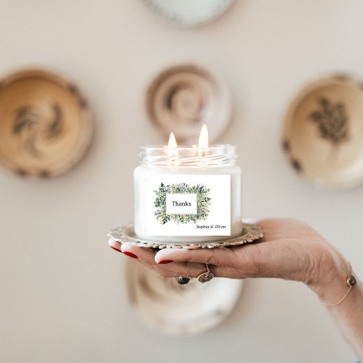 Rectangulaire Élégant Sticker Mariage de couronnes vertes