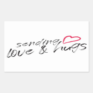 Rectangulaire Envoi de l'amour et des câlins Sticker rectangulai