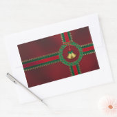 Rectangulaire Étoiles et rayures Sticker de Noël (Enveloppe)
