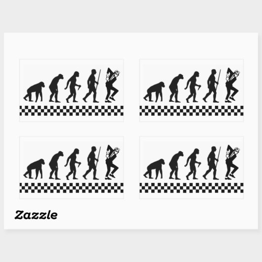 Rectangulaire Évolution du Ska Sticker (Feuille)