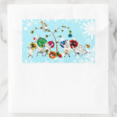 Rectangulaire Festive Fleece Baubles up Sticker (Sac)