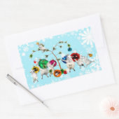 Rectangulaire Festive Fleece Baubles up Sticker (Enveloppe)