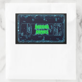 Rectangulaire Film d'horreur VHS-Blue/Green Sticker rectangulair (Sac)