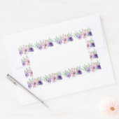 Rectangulaire Flores d'aquarelle violette et rose Sticker (Enveloppe)