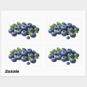 Rectangulaire Fresh Blueberries with Leaves Sticker (Feuille)