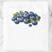 Rectangulaire Fresh Blueberries with Leaves Sticker (Sac)