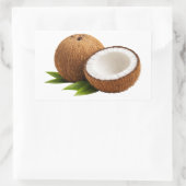 Rectangulaire Fresh Coconut With Half Cut Slice Sticker (Sac)