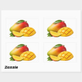 Rectangulaire Fresh Mango Whole and Sliced Sticker (Feuille)