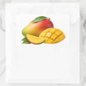 Rectangulaire Fresh Mango Whole and Sliced Sticker (Sac)