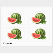 Rectangulaire Fresh Watermelon Slice And Whole Fruit Sticker (Feuille)