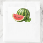 Rectangulaire Fresh Watermelon Slice And Whole Fruit Sticker (Sac)