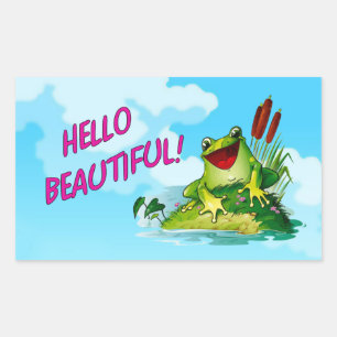 Rectangulaire Funny Frog Prince - Bonjour Beau Sticker