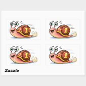 Rectangulaire Funny Racing Snail Cartoon Character Sticker (Feuille)
