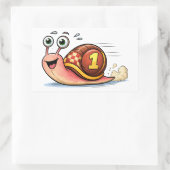 Rectangulaire Funny Racing Snail Cartoon Character Sticker (Sac)