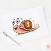 Rectangulaire Funny Racing Snail Cartoon Character Sticker (Enveloppe)