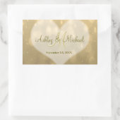 Rectangulaire Gold Bokeh | Sticker Monogram Mariage (Sac)