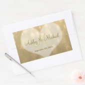 Rectangulaire Gold Bokeh | Sticker Monogram Mariage (Enveloppe)
