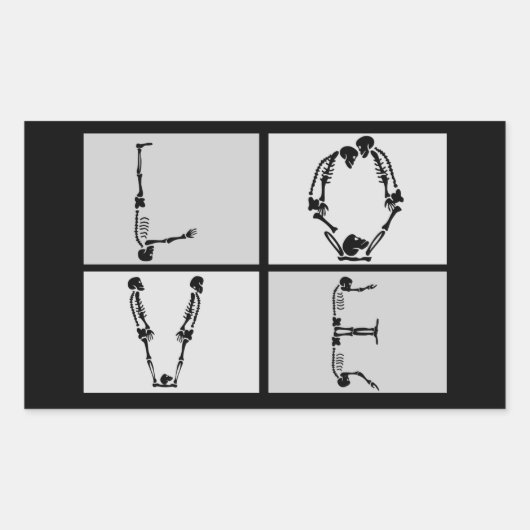 Rectangulaire Goth Skeleton Love Sticker (Devant)
