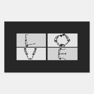 Rectangulaire Goth Skeleton Love Sticker