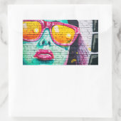 Rectangulaire Graffiti girl sticker (Sac)