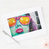 Rectangulaire Graffiti girl sticker (Enveloppe)