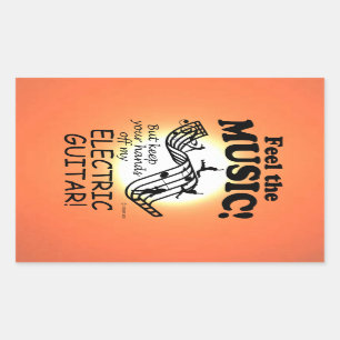 Rectangulaire Guitare Électrique Sentez La Musique Sticker Recta