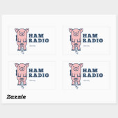 Rectangulaire Hammy, Sticker Radio Ham (Feuille)