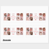 Rectangulaire Happy First Valentine's Day Together Sticker Photo (Feuille)