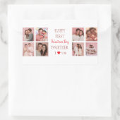 Rectangulaire Happy First Valentine's Day Together Sticker Photo (Sac)