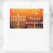 Rectangulaire Happy Hanoukka Menorah Carré Sticker (Sac)