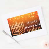 Rectangulaire Happy Hanoukka Menorah Carré Sticker (Enveloppe)