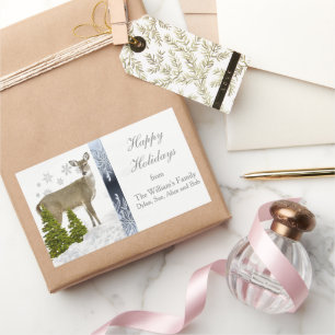 Rectangulaire Happy Holidays Sticker de salutation personnalisée