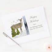 Rectangulaire Happy Holidays Sticker de salutation personnalisée (Enveloppe)