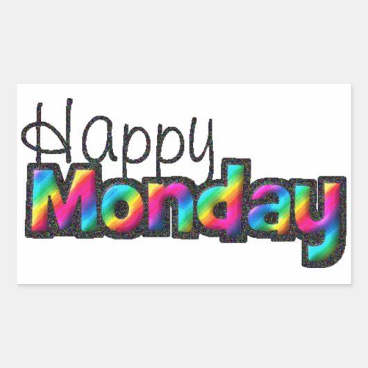 Rectangulaire Happy Monday Sticker (Devant)