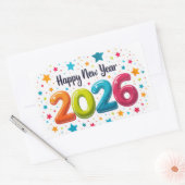 Rectangulaire Happy New Year 2026 Celebration Sticker (Enveloppe)