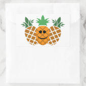Rectangulaire Happy Pineapple Design - Sticker Rond Classique, G (Sac)