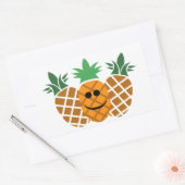 Rectangulaire Happy Pineapple Design - Sticker Rond Classique, G (Enveloppe)