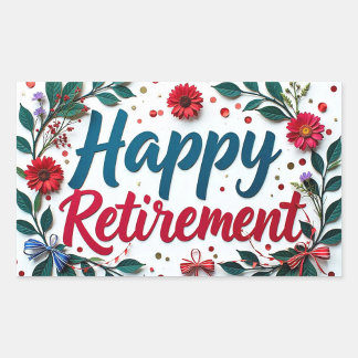 Rectangulaire  Happy Retirement Sticker