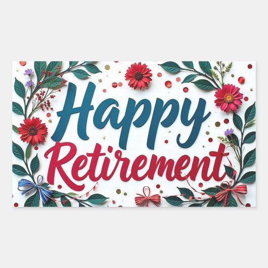 Rectangulaire  Happy Retirement Sticker