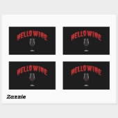 Rectangulaire Hello Wine - Sticker Halloween (Feuille)