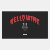 Rectangulaire Hello Wine - Sticker Halloween (Devant)