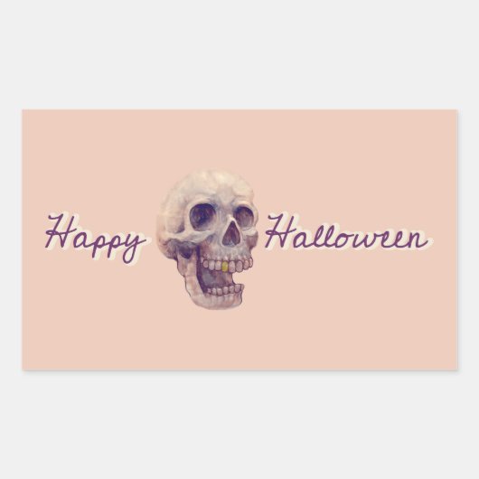 Rectangulaire HEUREUX HALLOWEEN RECTANGLE Sticker (Devant)