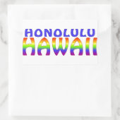 Rectangulaire Honolulu Hawaii arc-en-ciel mots rectangle sticker (Sac)