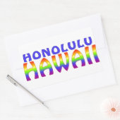 Rectangulaire Honolulu Hawaii arc-en-ciel mots rectangle sticker (Enveloppe)